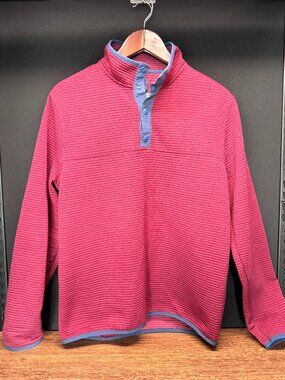 J.Crew Authentic Fleece Maroon Snap Pullover Medium